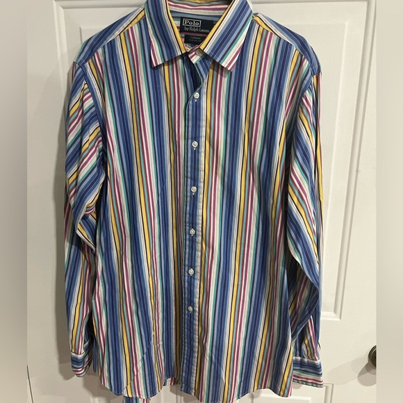 Polo by Ralph Lauren Curham Classic Fit Button Down Shirt - Multi Color-Large - Picture 4 of 5
